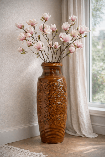 Hovedbilde Gulv-urne, brun-oransje