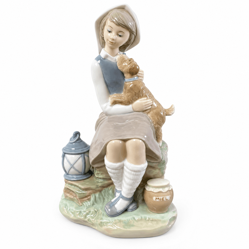 Lladro, jente med hund