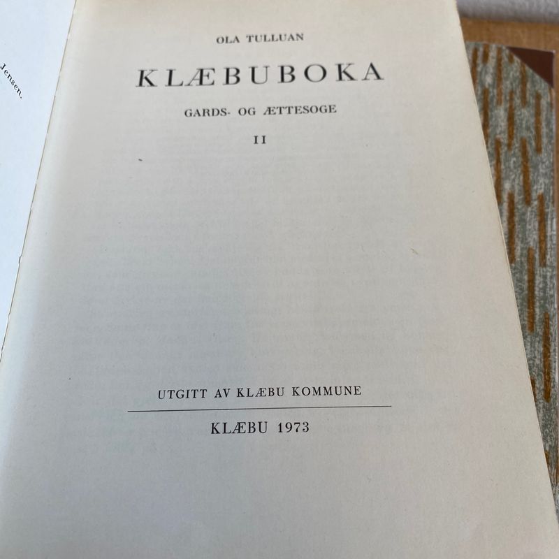 Klæbu-boka I-II