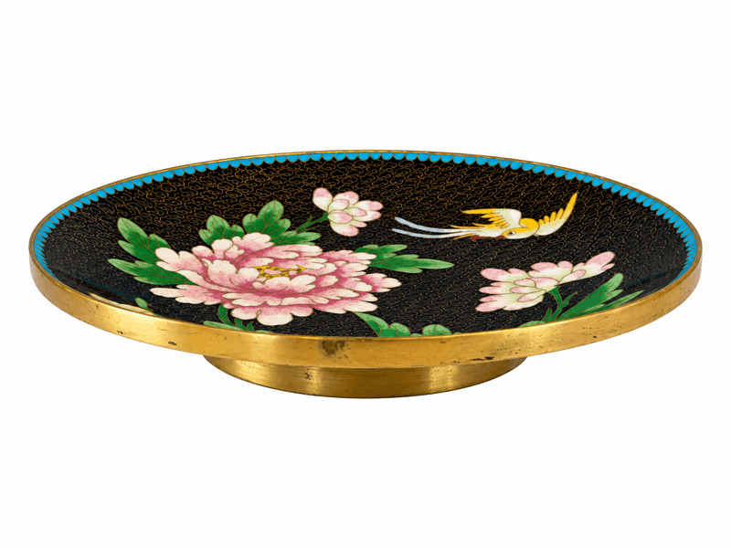 Dekorativt cloisonnéfat