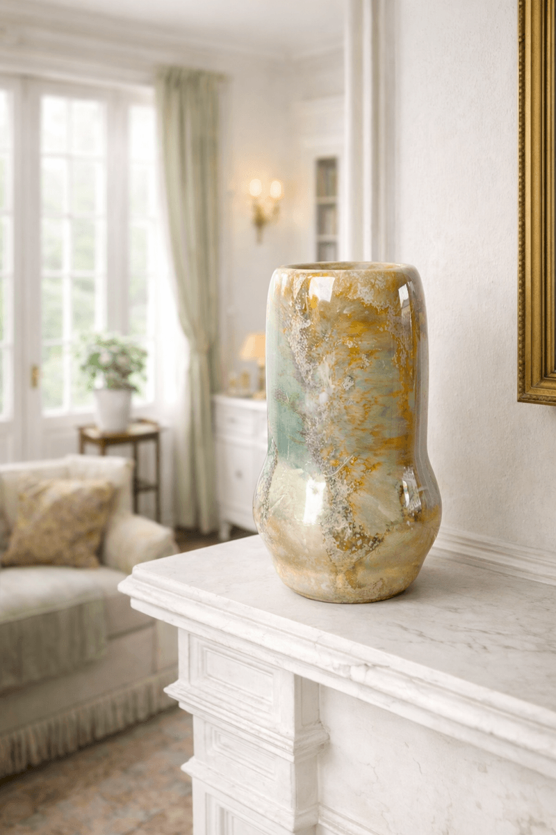 Arabia, vase med lusterglassur