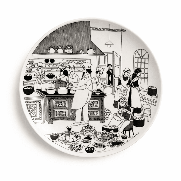 Hovedbilde Arabia, svart - hvit tallerken