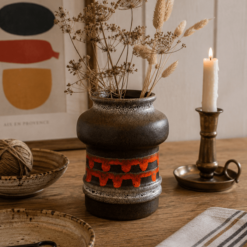 West Germany, Vase, brun og oransje