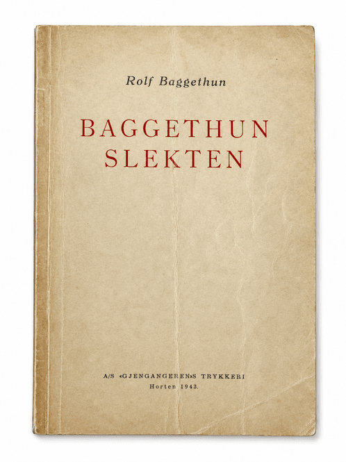 Hovedbilde Baggethun-slekten – samt nogen oplysninger ...