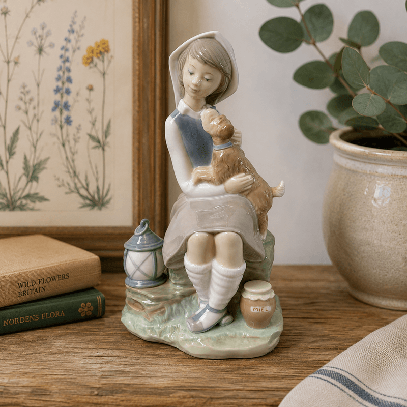 Lladro, jente med hund