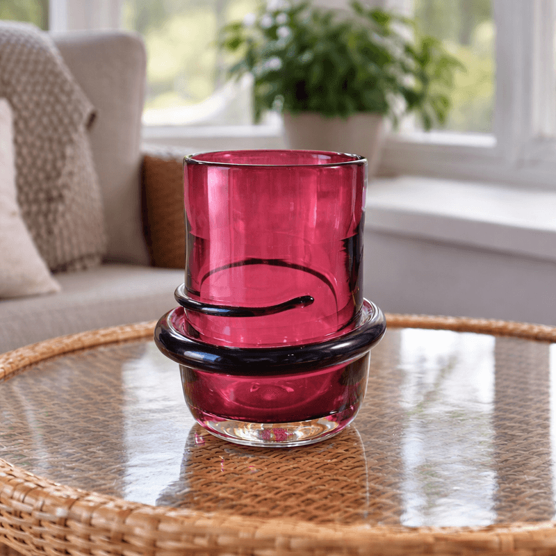 Kunstglass, sylinderformet vase